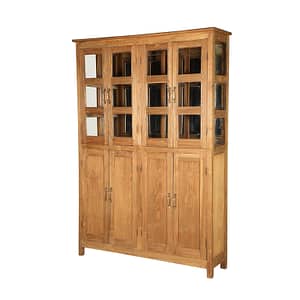 Big cabinet with 4 pairs of double doors. Perfect for the big area. The cabinet is in vintage teak and the size is 153*40*216